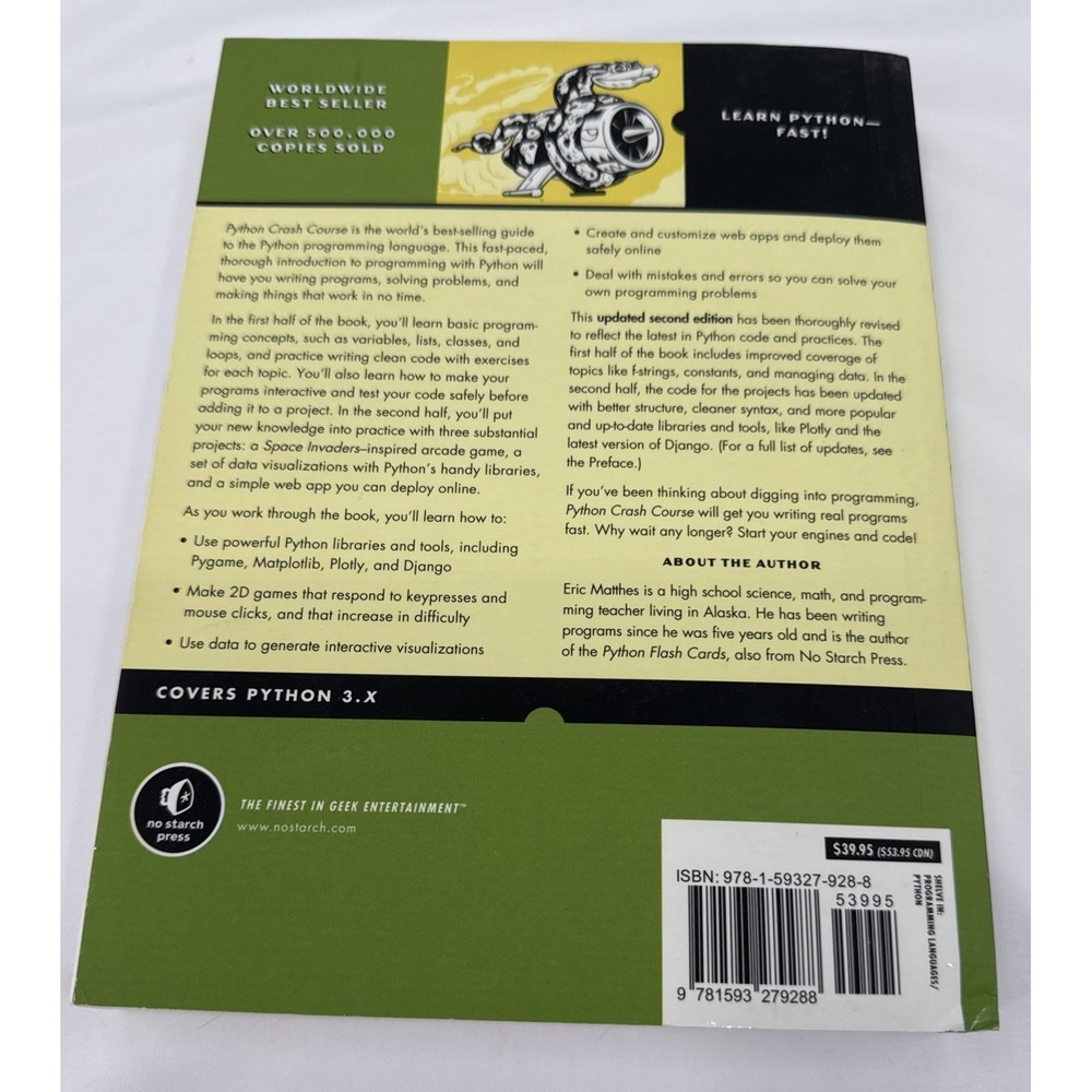 Python Crash Course, 2nd Edition - Paperback By Matthes, Eric - Like New - Picture 2 of 2